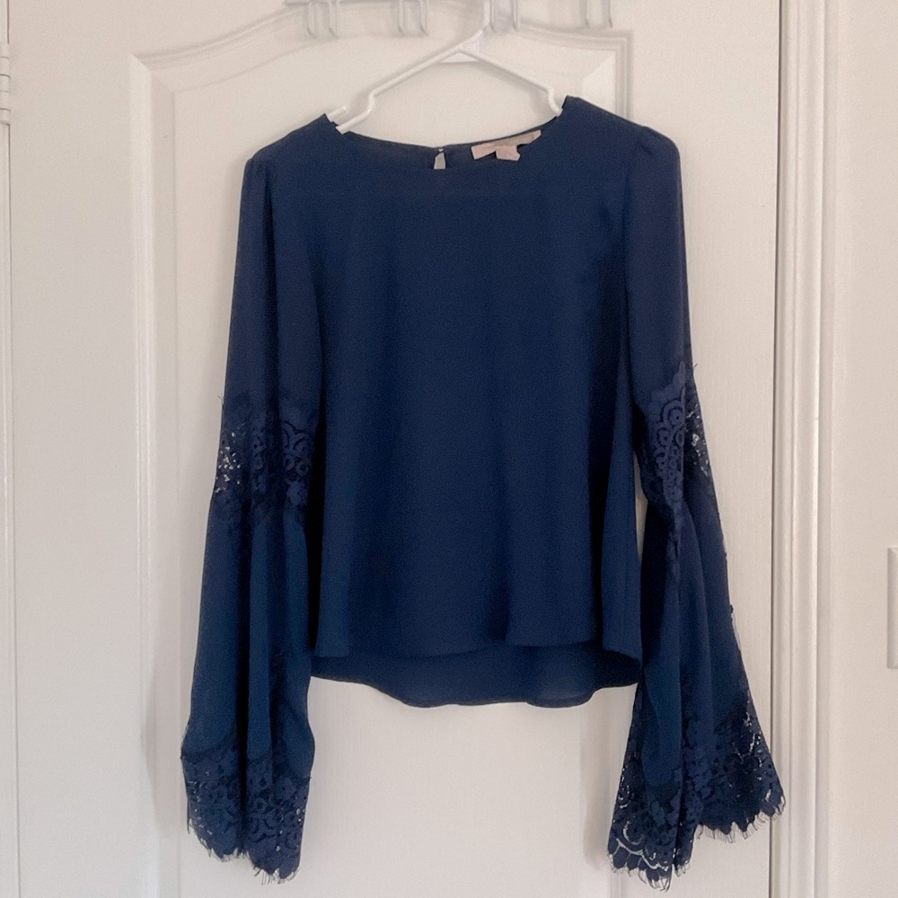 Forever 21 Royal Blue Flared Sleeve Blouse